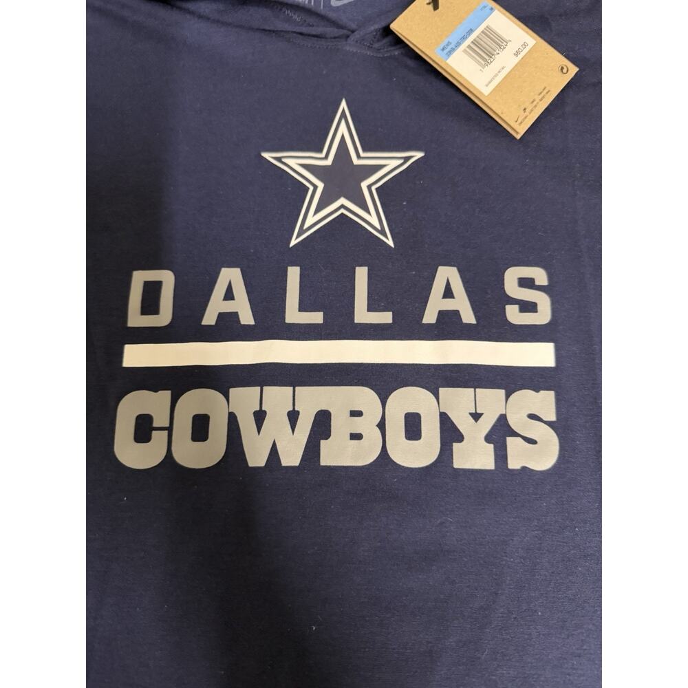 NWT Men's Nike Navy Dallas Cowboys Lockup Tri-Blend Hoodie T-Shirt Medium Tee M - Picture 2 of 9
